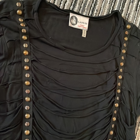 LANVIN black studded top SZ S - Picture 5 of 5